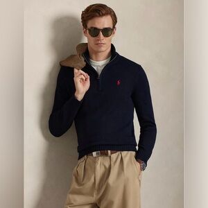 Ralph Lauren Men's Navy Zip-Up Sweater